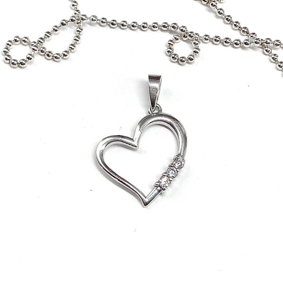 Elegant Sterling Silver Pendant Open Heart Pendant - Picture 1 of 5